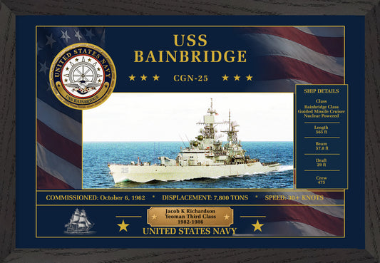 USS Bainbridge CGN-25 Framed Patriotic Art