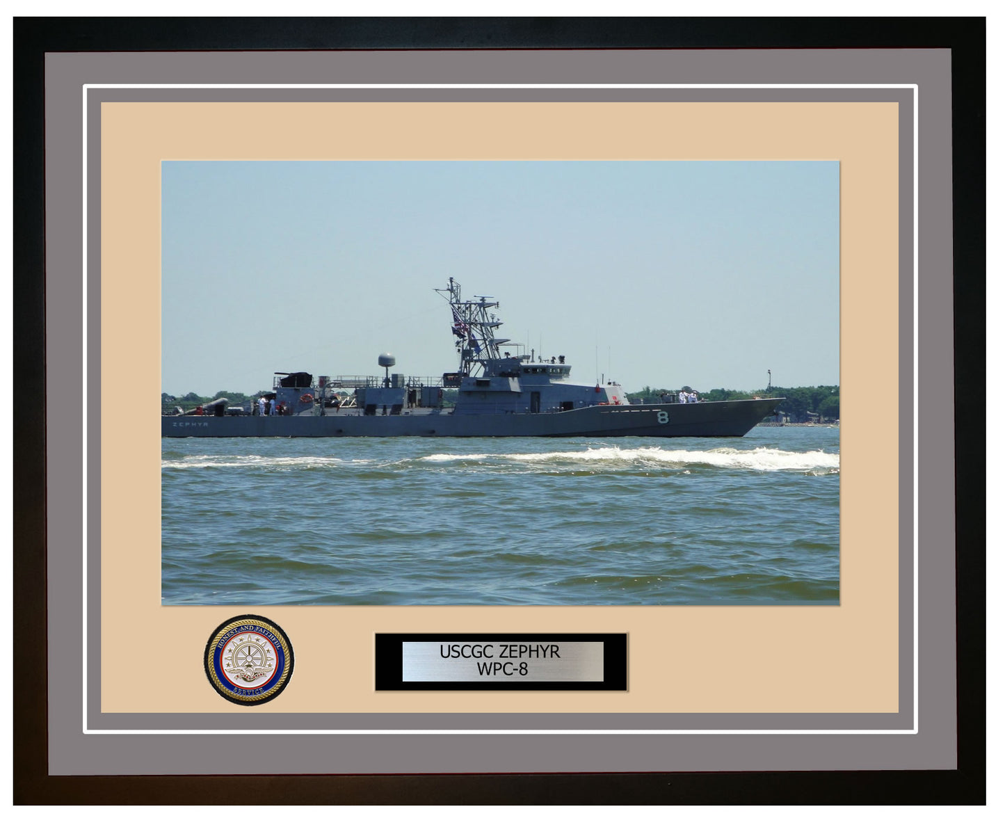 USCGC ZEPHYR WPC 8 Framed Coast Guard Ship Photo Grey 111WPC8