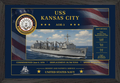 USS Kansas City AOR-3 Framed Patriotic Art