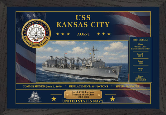 USS Kansas City AOR-3 Framed Patriotic Art