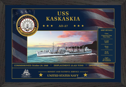 USS Kaskaskia AO-27 Framed Patriotic Art