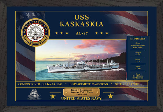 USS Kaskaskia AO-27 Framed Patriotic Art