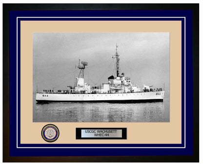 USCGC WACHUSETT WHEC 44 Framed Coast Guard Ship Photo Blue 112WHEC44