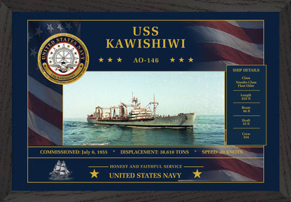 USS Kawishiwi AO-146 Framed Patriotic Art