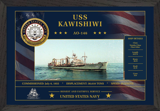 USS Kawishiwi AO-146 Framed Patriotic Art