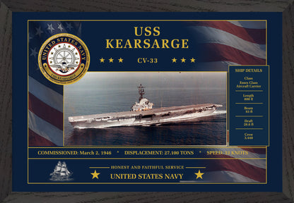 USS Kearsarge CV-33 Framed Patriotic Art
