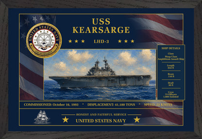 USS Kearsarge LHD-3 Framed Patriotic Art