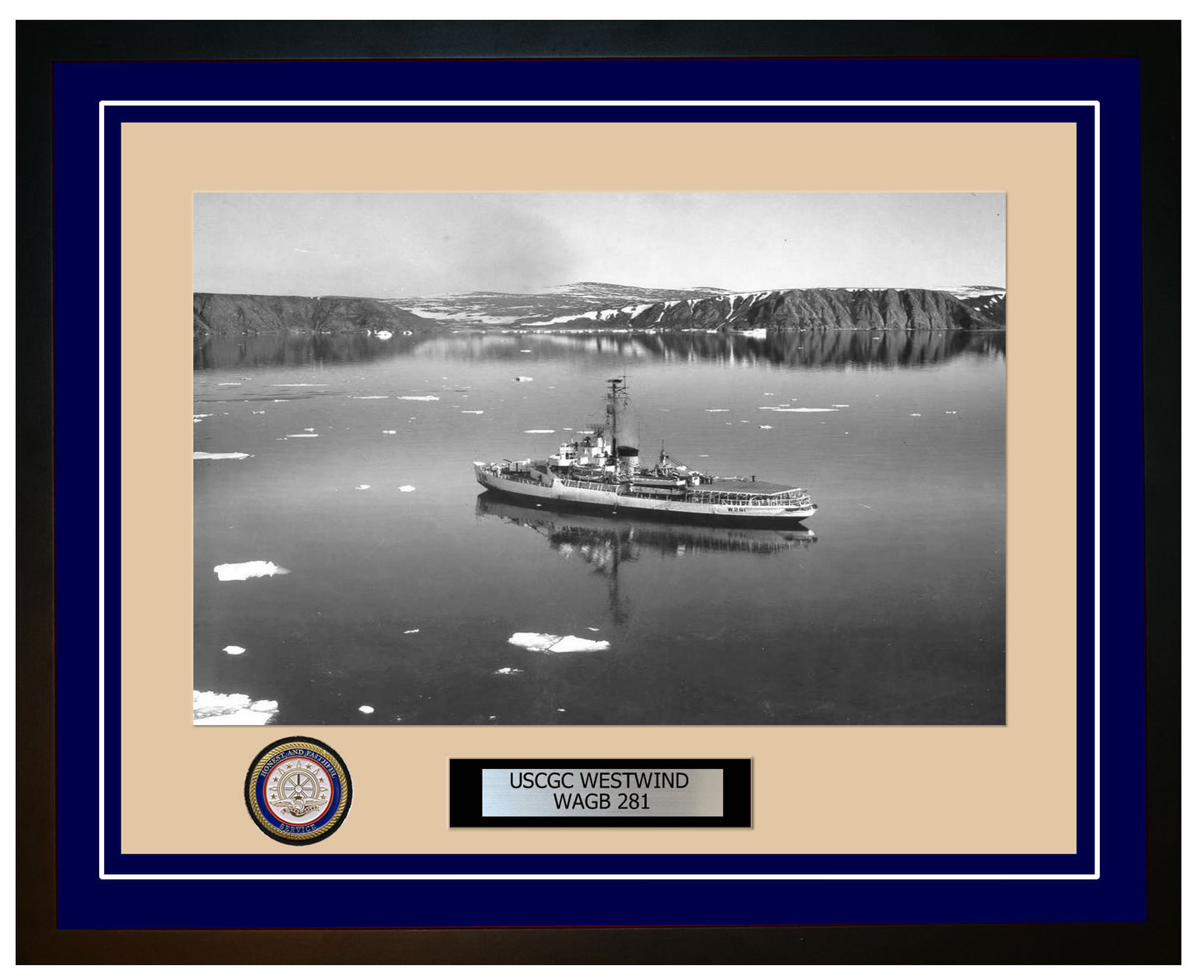 USCGC WESTWIND WAGB 281 Framed Coast Guard Ship Photo Blue 114WAGB 281