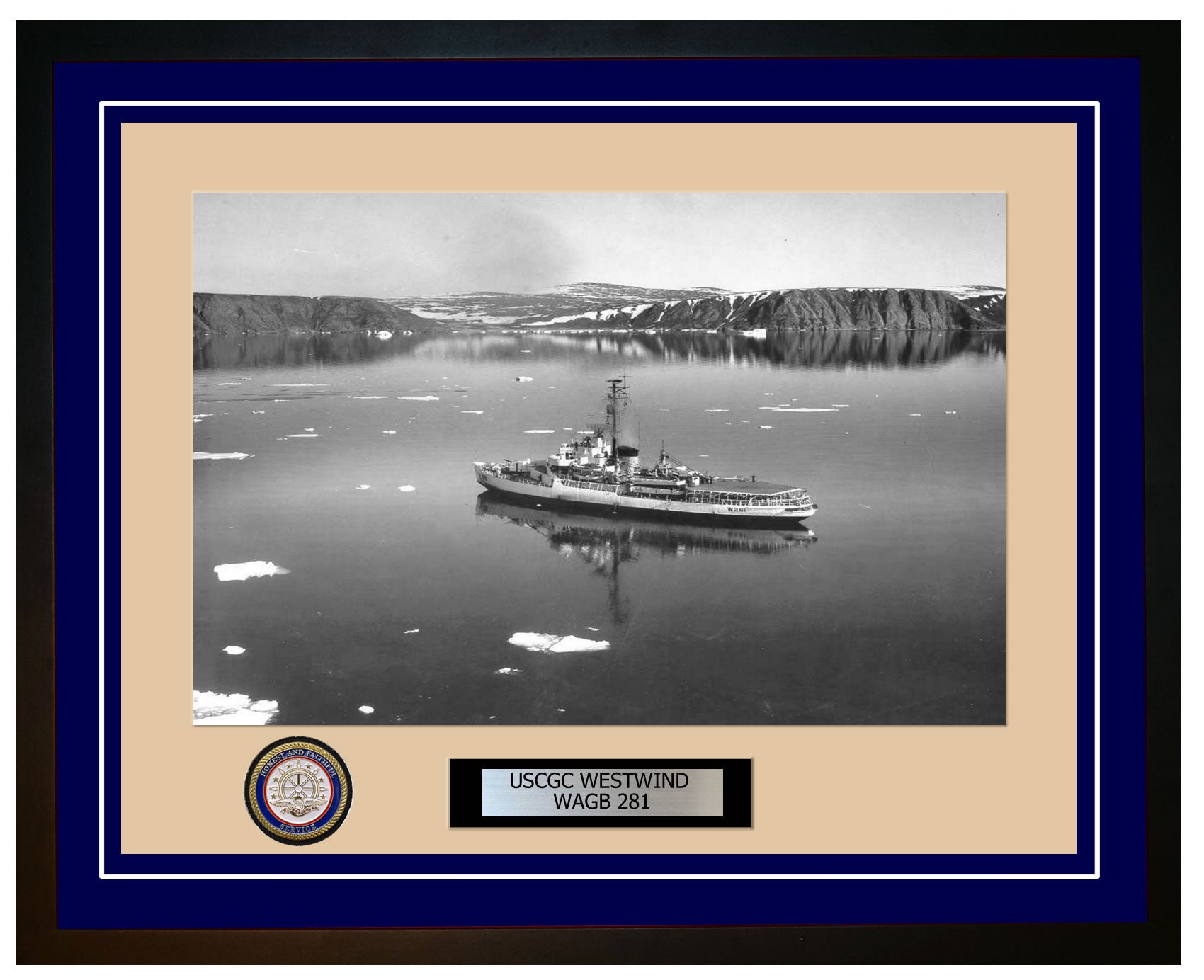 USCGC WESTWIND WAGB 281 Framed Coast Guard Ship Photo Blue 114WAGB 281