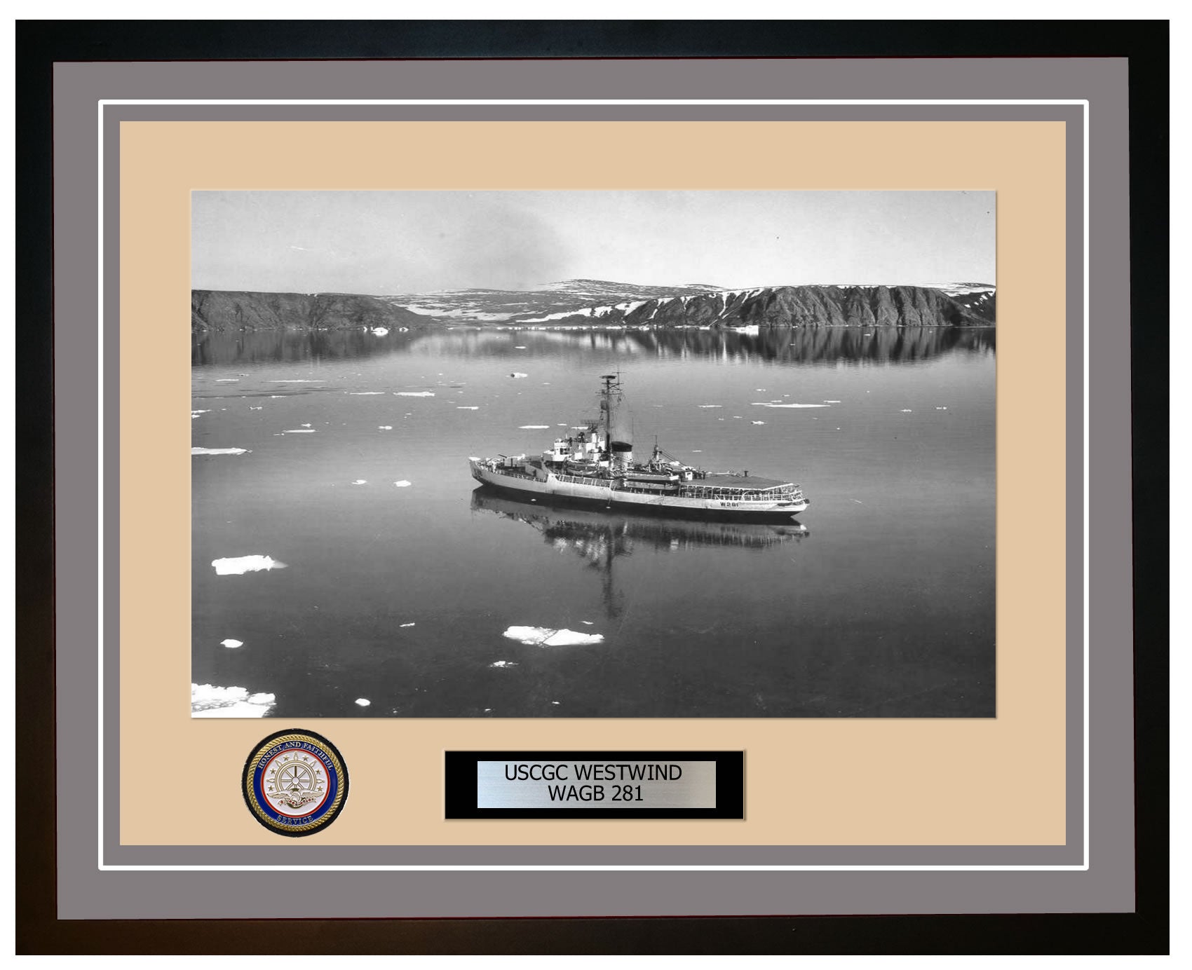 USCGC WESTWIND WAGB 281 Framed Coast Guard Ship Photo Grey 114WAGB 281
