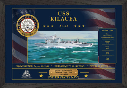 USS Kilauea AE-26 Framed Patriotic Art