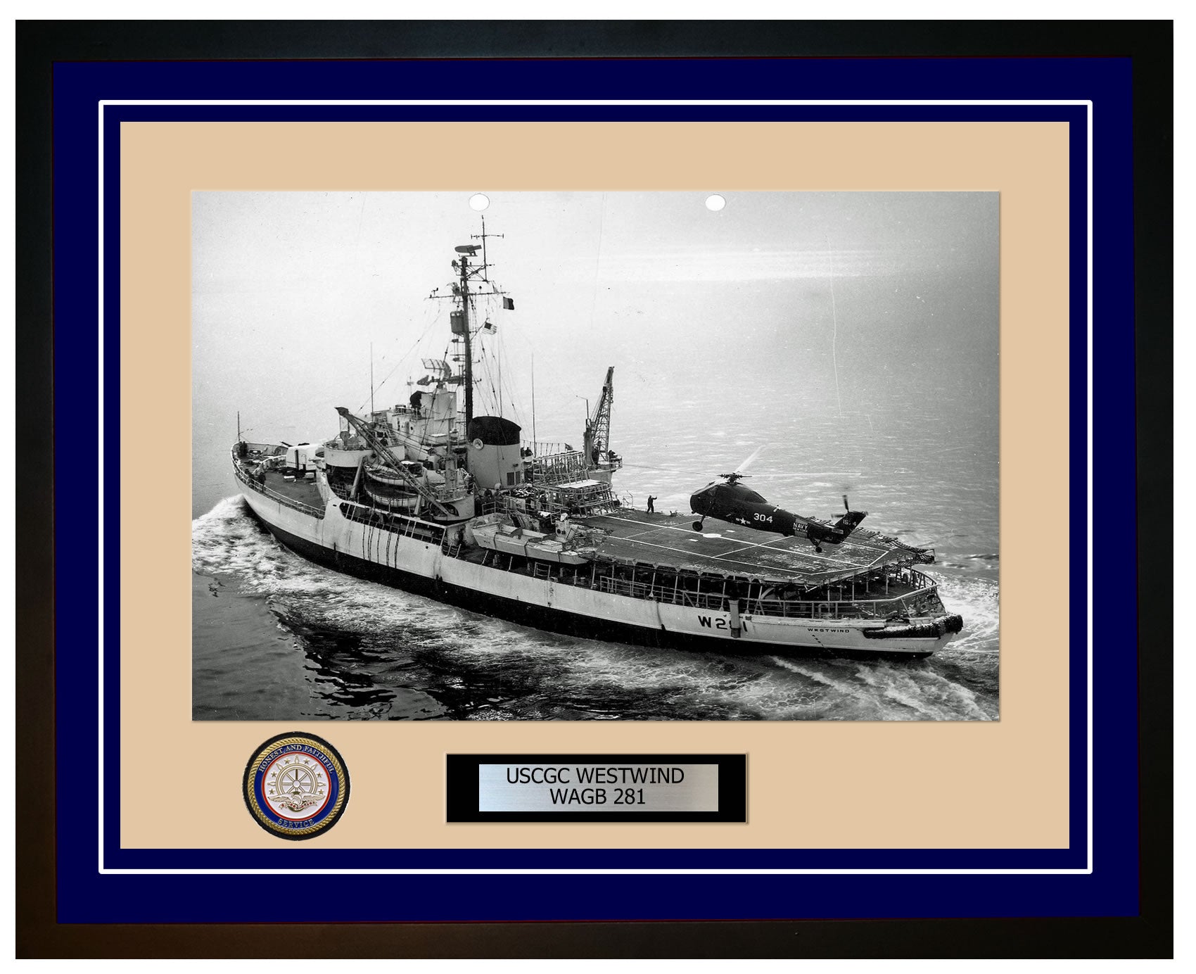 USCGC WESTWIND WAGB 281 Framed Coast Guard Ship Photo Blue 115WAGB 281