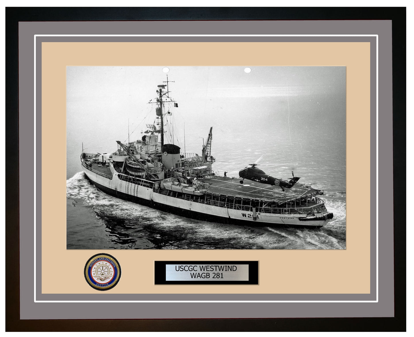 USCGC WESTWIND WAGB 281 Framed Coast Guard Ship Photo Grey 115WAGB 281