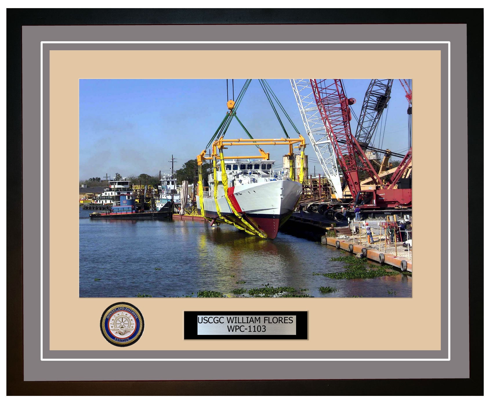 USCGC WILLIAM FLORES WPC 1103 Framed Coast Guard Ship Photo Grey 116WPC1103