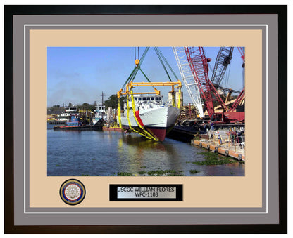 USCGC WILLIAM FLORES WPC 1103 Framed Coast Guard Ship Photo Grey 116WPC1103