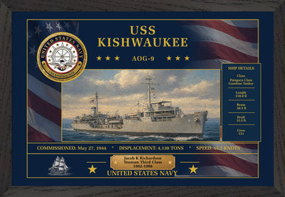 USS Kishwaukee AOG-9 Framed Patriotic Art