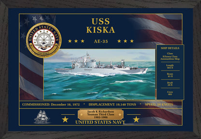 USS Kiska AE-35 Framed Patriotic Art