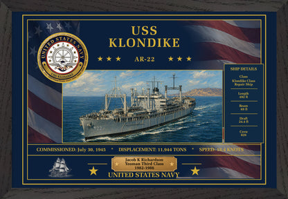 USS Klondike AR-22 Framed Patriotic Art