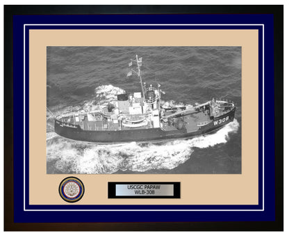 USCGC PAPAW WLB 308 Framed Coast Guard Ship Photo Blue 120WLB308