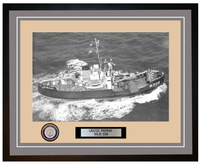 USCGC PAPAW WLB 308 Framed Coast Guard Ship Photo Grey 120WLB308