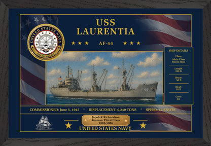 USS Laurentia AF-44 Framed Patriotic Art