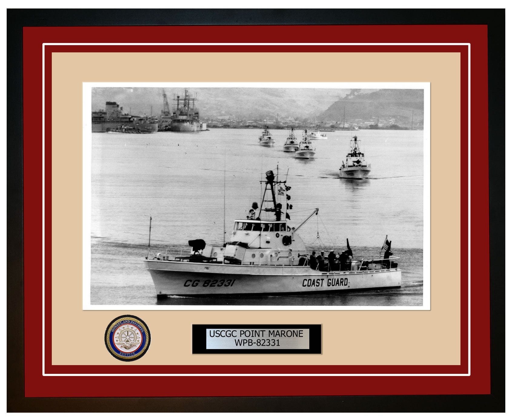 USCGC POINT MARONE WPB 82331 Framed Coast Guard Ship Photo Burgundy 124WPB82331