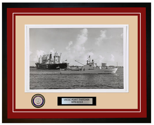 USCGC POINT THATCHER WPB 82314 Framed Coast Guard Ship Photo Burgundy 125WPB82314