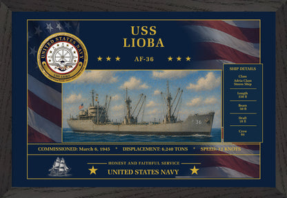 USS Lioba AF-36 Framed Patriotic Art