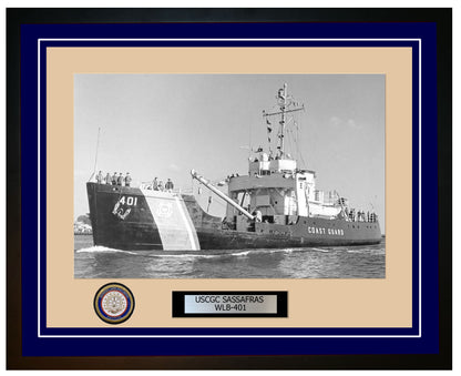 USCGC SASSAFRAS WLB 401 Framed Coast Guard Ship Photo Blue 129WLB401