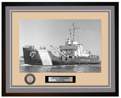 USCGC SASSAFRAS WLB 401 Framed Coast Guard Ship Photo Grey 129WLB401