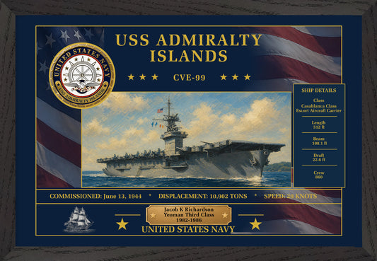 USS Admiralty Islands CVE-99 Framed Patriotic Art