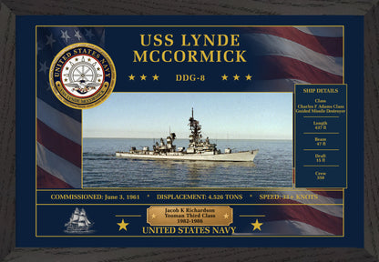 USS Lynde Mccormick DDG-8 Framed Patriotic Art