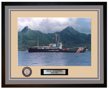 USCGC SASSAFRAS WLB 401 Framed Coast Guard Ship Photo Grey 130WLB401