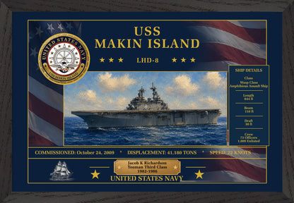 USS Makin Island LHD-8 Framed Patriotic Art