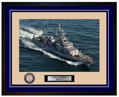 USCGC SHAMAL WPC 13 Framed Coast Guard Ship Photo Blue 134WPC13