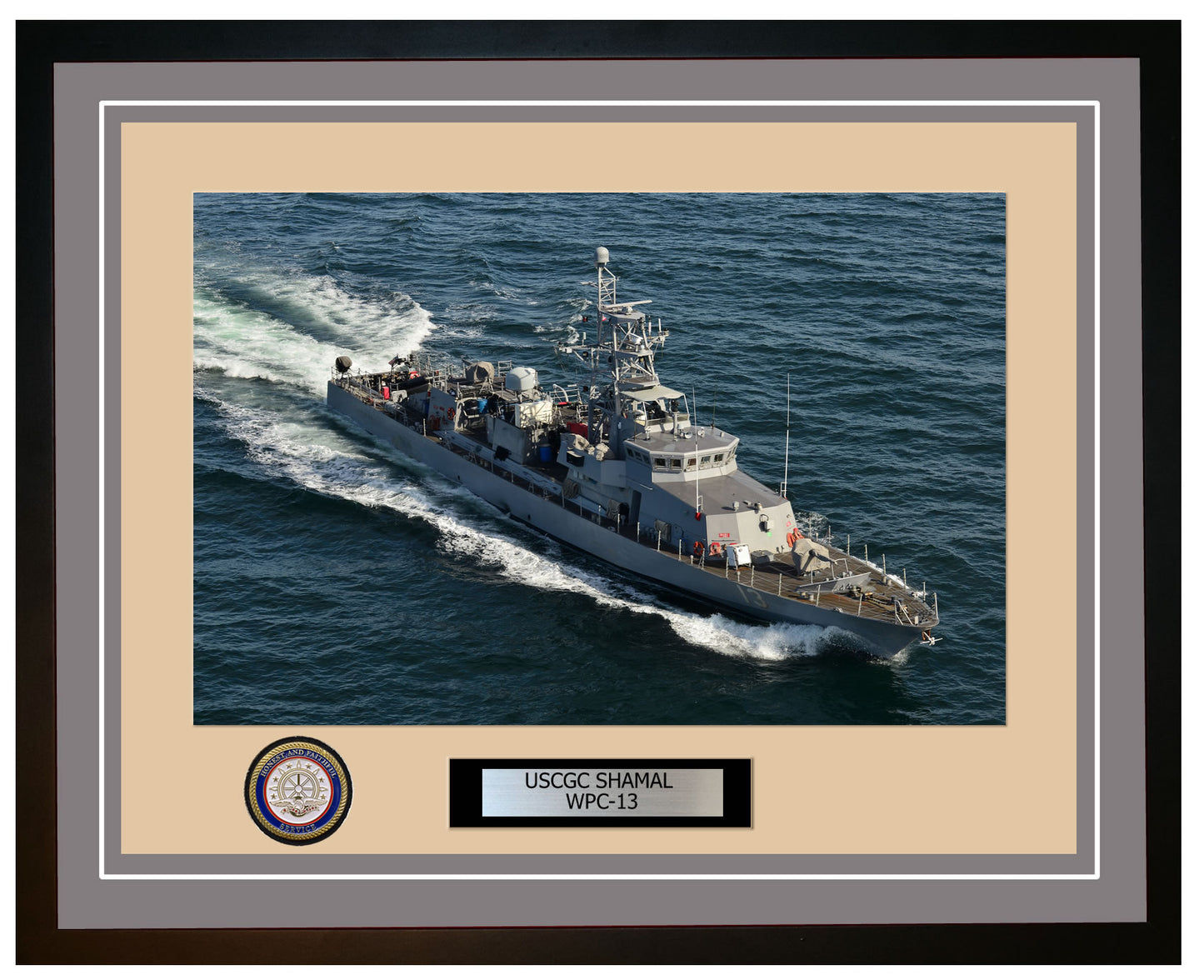 USCGC SHAMAL WPC 13 Framed Coast Guard Ship Photo Grey 134WPC13