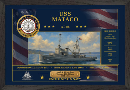 USS Mataco AT-86 Framed Patriotic Art