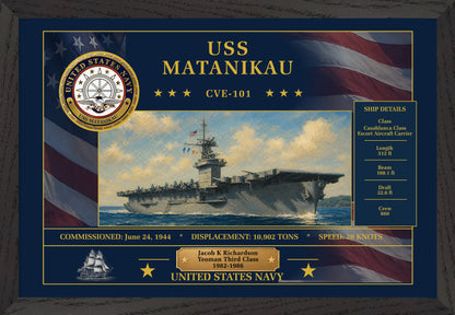USS Matanikau CVE-101 Framed Patriotic Art