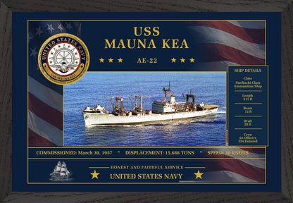 USS Mauna Kea AE-22 Framed Patriotic Art