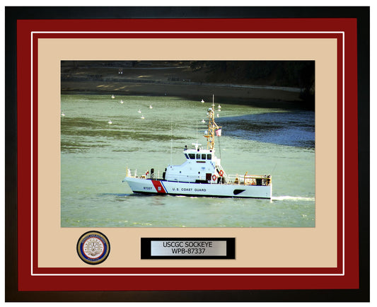 USCGC SOCKEYE WPB 87337 Framed Coast Guard Ship Photo Burgundy 135WPB87337