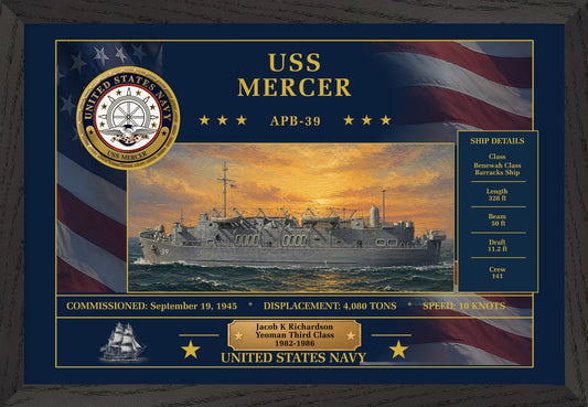 USS Mercer APB-39 Framed Patriotic Art
