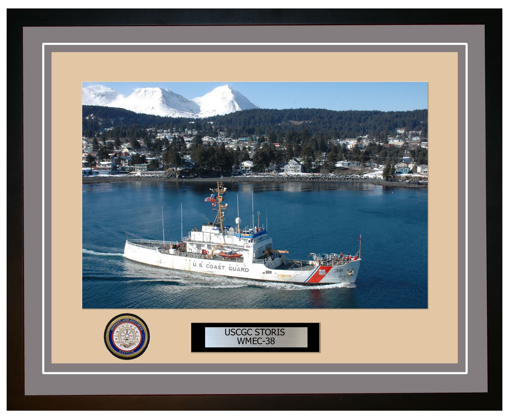 USCGC STORIS WMEC 38 Framed Coast Guard Ship Photo Grey 139WMEC38