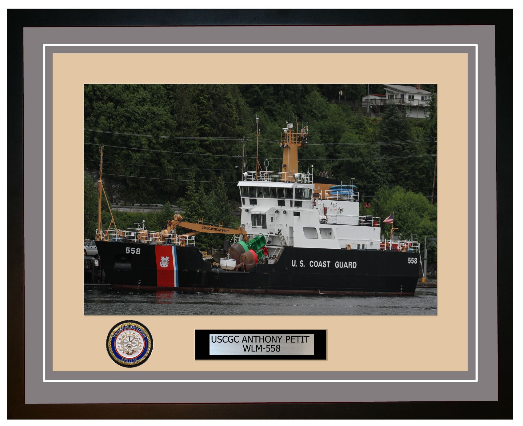 USCGC ANTHONY PETIT WLM 558 Framed Coast Guard Ship Photo Grey 13WLM558