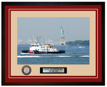 USCGC STURGEON BAY WTGB 109 Framed Coast Guard Ship Photo Burgundy 140WTGB109