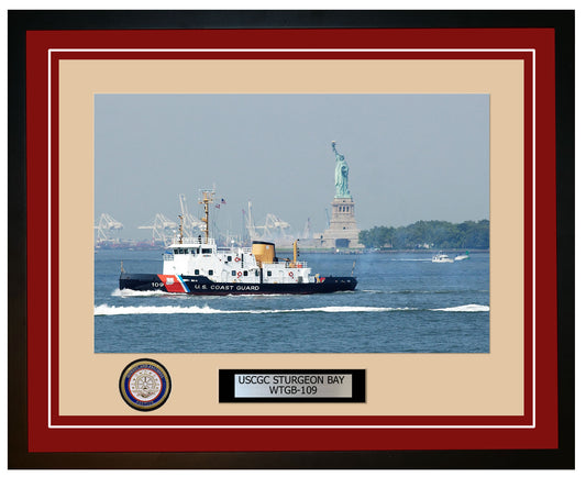 USCGC STURGEON BAY WTGB 109 Framed Coast Guard Ship Photo Burgundy 140WTGB109