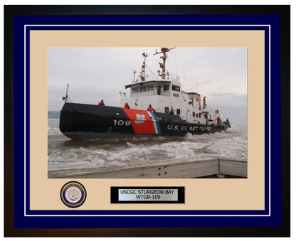 USCGC STURGEON BAY WTGB 109 Framed Coast Guard Ship Photo Blue 141WTGB109