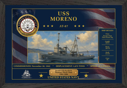 USS Moreno AT-87 Framed Patriotic Art