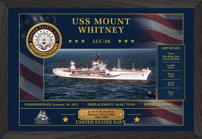 USS Mount Whitney LCC-20 Framed Patriotic Art