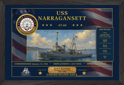 USS Narragansett AT-88 Framed Patriotic Art