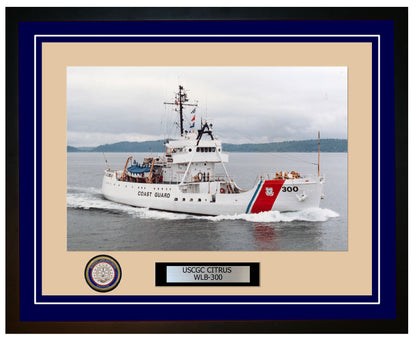 USCGC CITRUS WLB 300 Framed Coast Guard Ship Photo Blue 149WLB300